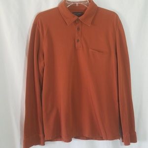 Banana Republic Burnt Orange Long Sleeve Polo